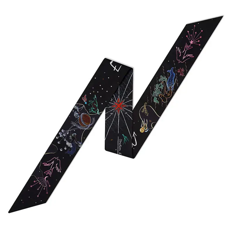 Small Silk Scarf Women Spring Autumn Korean Style Thin Narrow Long Scarf Hair Elegant Ribbon Suit Cheongsam Belt