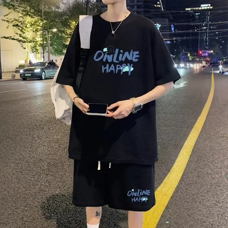 Online Happy Casual Black T-Shirt Shorts Set - Image 7