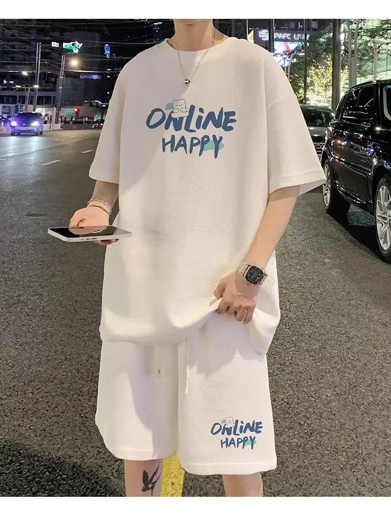 Online Happy Casual Black T-Shirt Shorts Set — feature 4