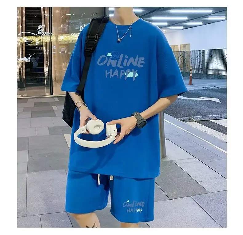 Online Happy Casual Black T-Shirt Shorts Set — feature 9