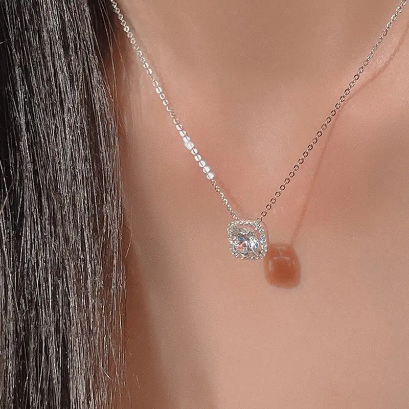 Cubic Sugar Shape Zircon Necklace for Women - Image 3