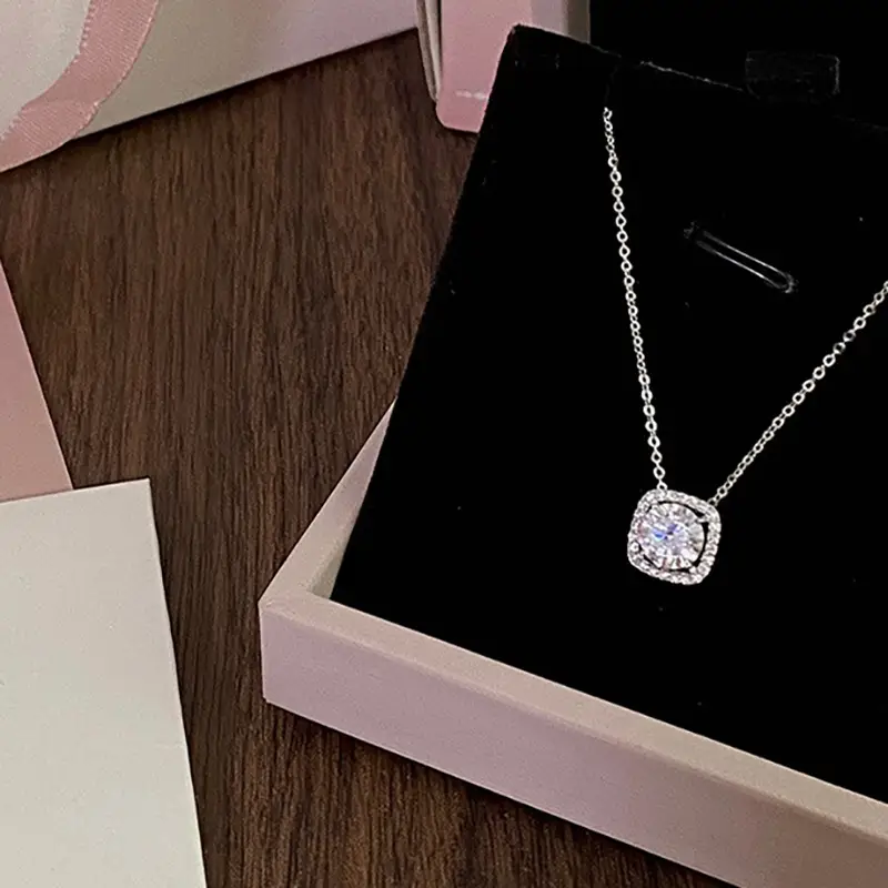 Cubic Sugar Shape Zircon Necklace for Women - Image 4