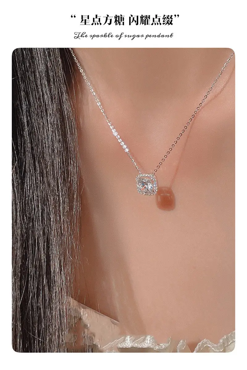 Cubic Sugar Shape Zircon Necklace for Women — feature 19