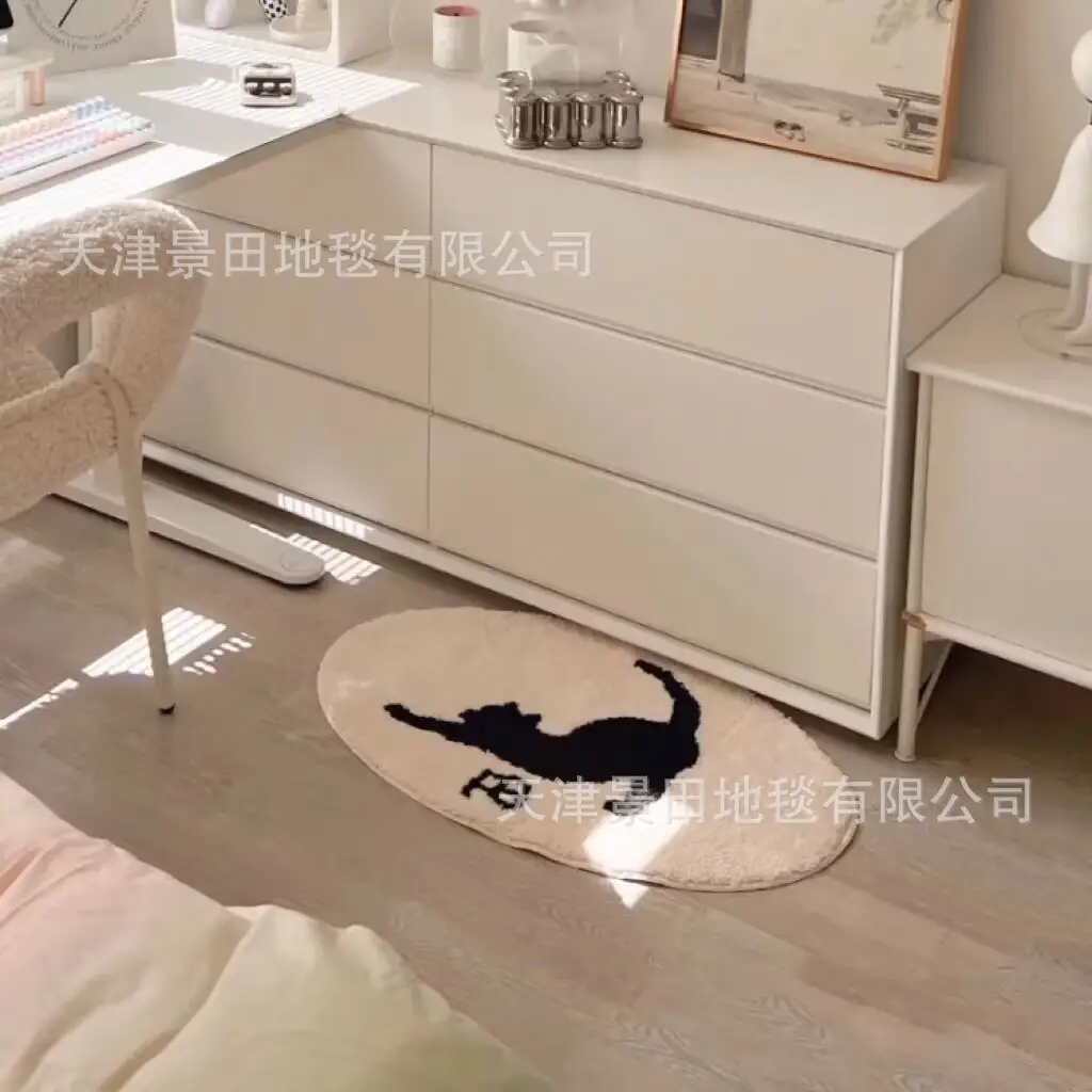 Light Luxury Antique Toilet Flocking Foot Mat - Image 4