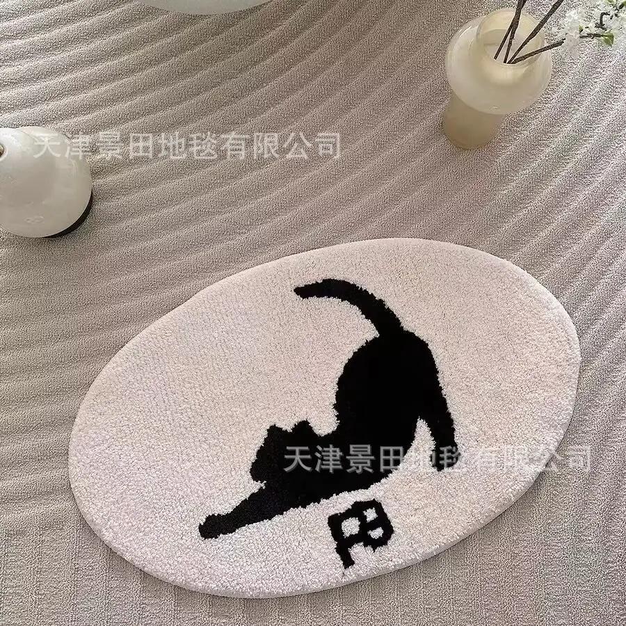 Light Luxury Antique Toilet Flocking Foot Mat - Image 2