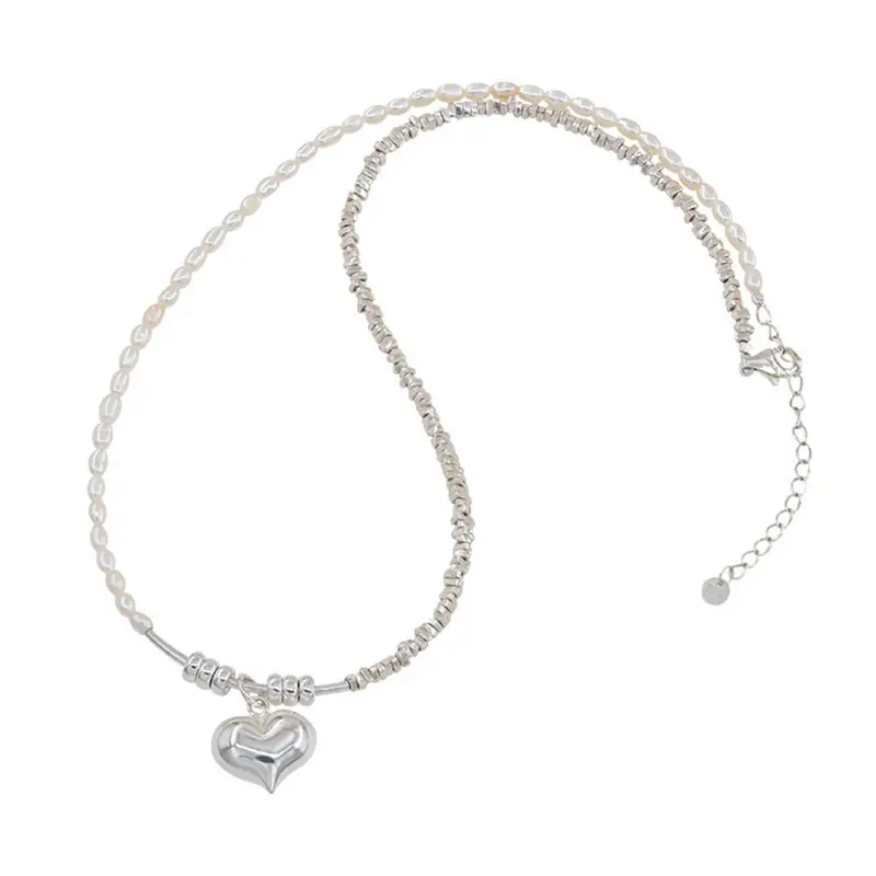 Broken Silver Love Necklace Sweet Cool Retro Clavicle Chain - Image 6