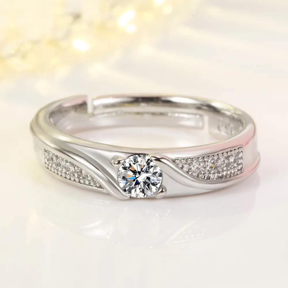 Korean Diamond Couple Ring Zircon Wedding Gift - Image 2