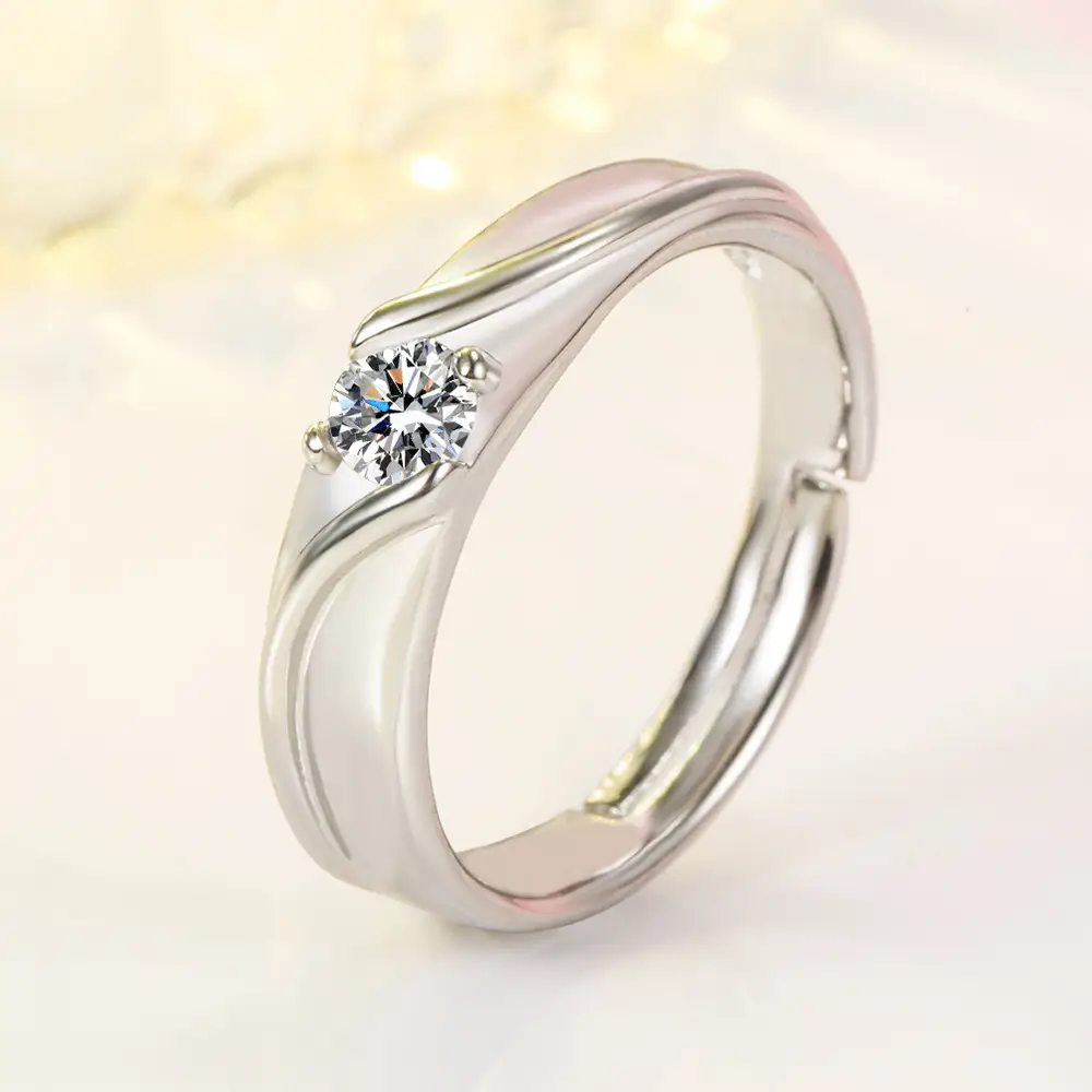 Korean Diamond Couple Ring Zircon Wedding Gift - Image 3