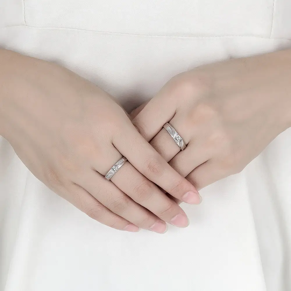 Korean Diamond Couple Ring Zircon Wedding Gift - Image 4