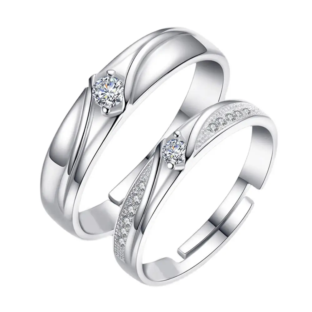 Korean Diamond Couple Ring Zircon Wedding Gift - Image 5