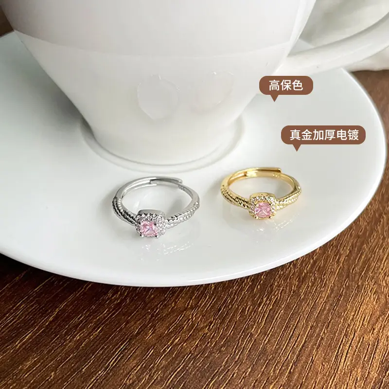 Real Gold Plated Pink Zircon Micro Locket Ring - Image 4
