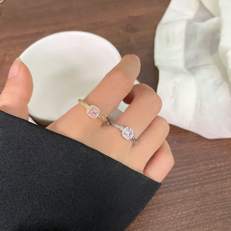 Real Gold Plated Pink Zircon Micro Locket Ring - Image 5