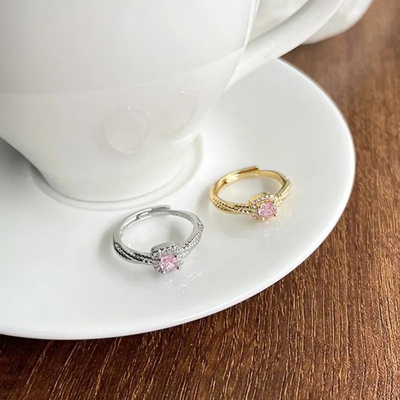 Real Gold Plated Pink Zircon Micro Locket Ring - Image 6