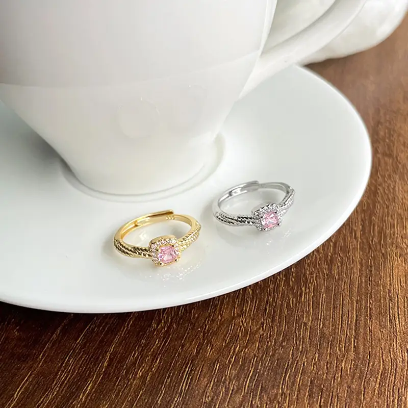 Real Gold Plated Pink Zircon Micro Locket Ring — feature 10
