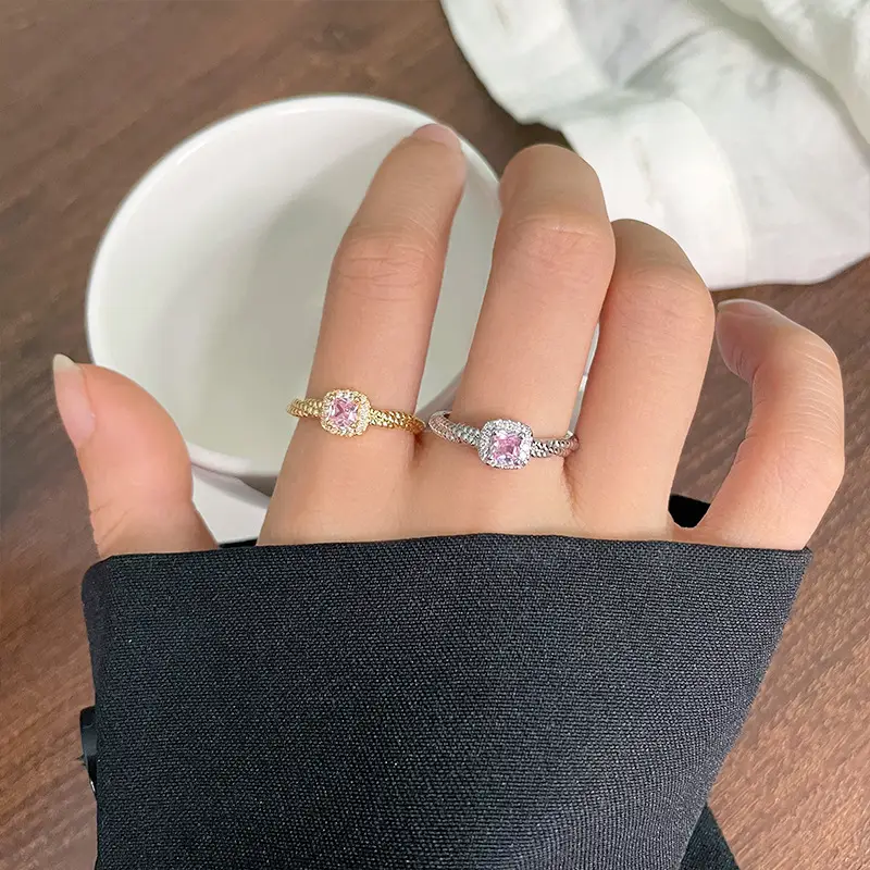 Real Gold Plated Pink Zircon Micro Locket Ring — feature 13