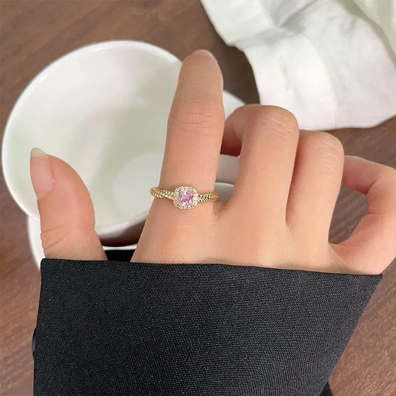 Real Gold Plated Pink Zircon Micro Locket Ring — feature 15