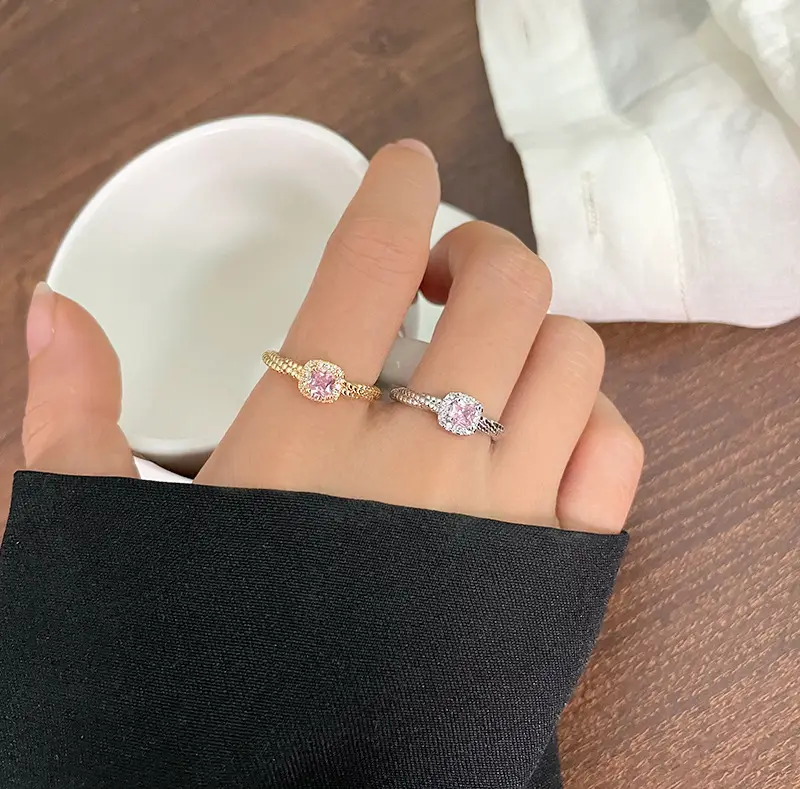 Real Gold Plated Pink Zircon Micro Locket Ring — feature 5