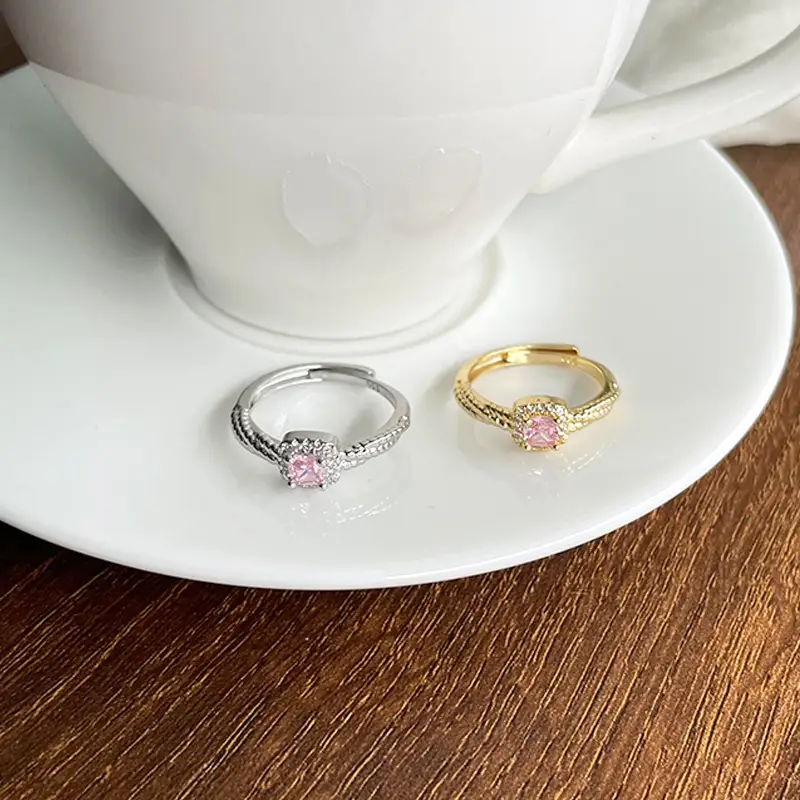 Real Gold Plated Pink Zircon Micro Locket Ring — feature 8