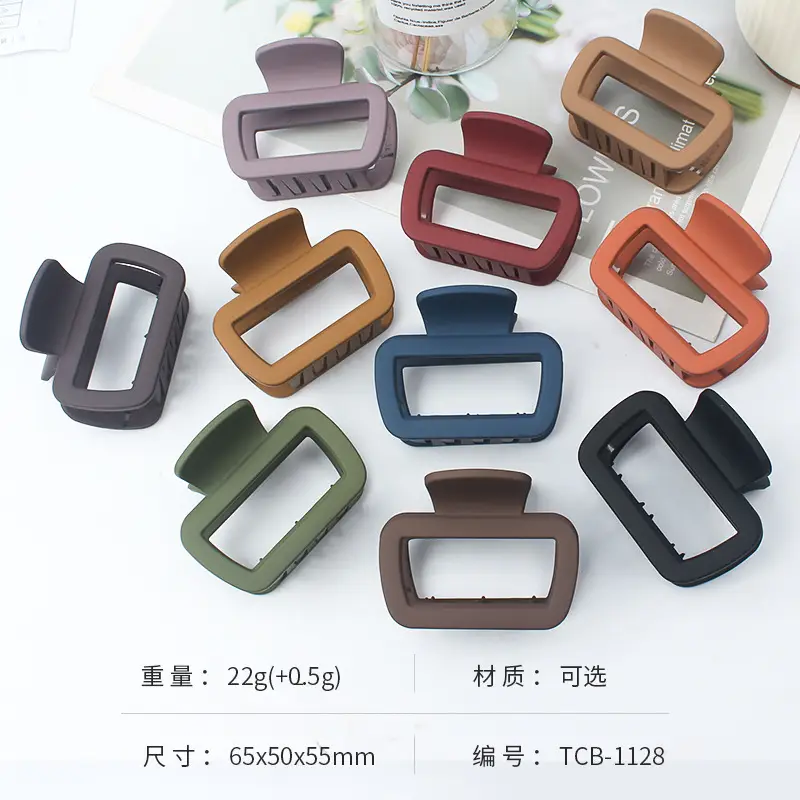 Geometric Hollow Hairpin for Women Pink Gold Brown 65mm