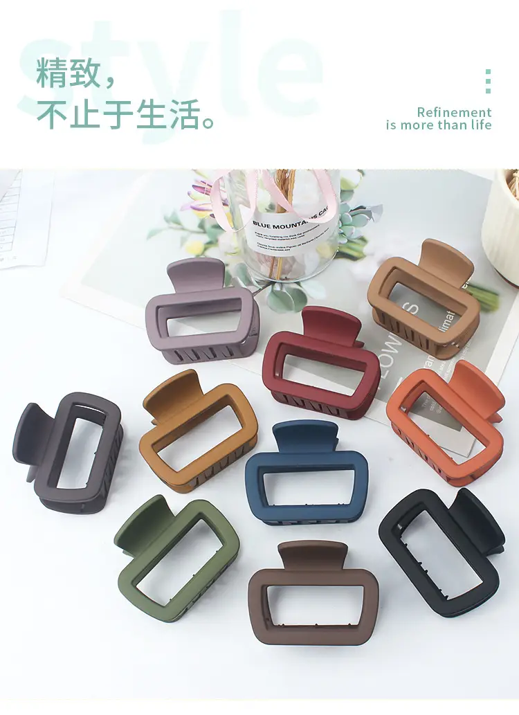 Geometric Hollow Hairpin for Women Pink Gold Brown 65mm — feature 4