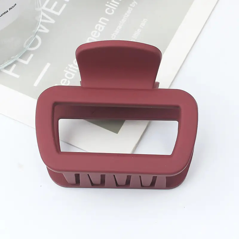 Geometric Hollow Hairpin for Women Pink Gold Brown 65mm