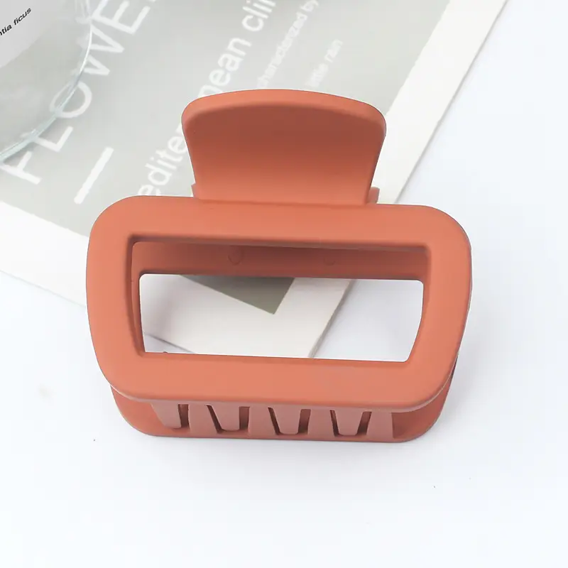 Geometric Hollow Hairpin for Women Pink Gold Brown 65mm