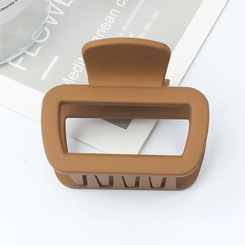 Geometric Hollow Hairpin for Women Pink Gold Brown 65mm