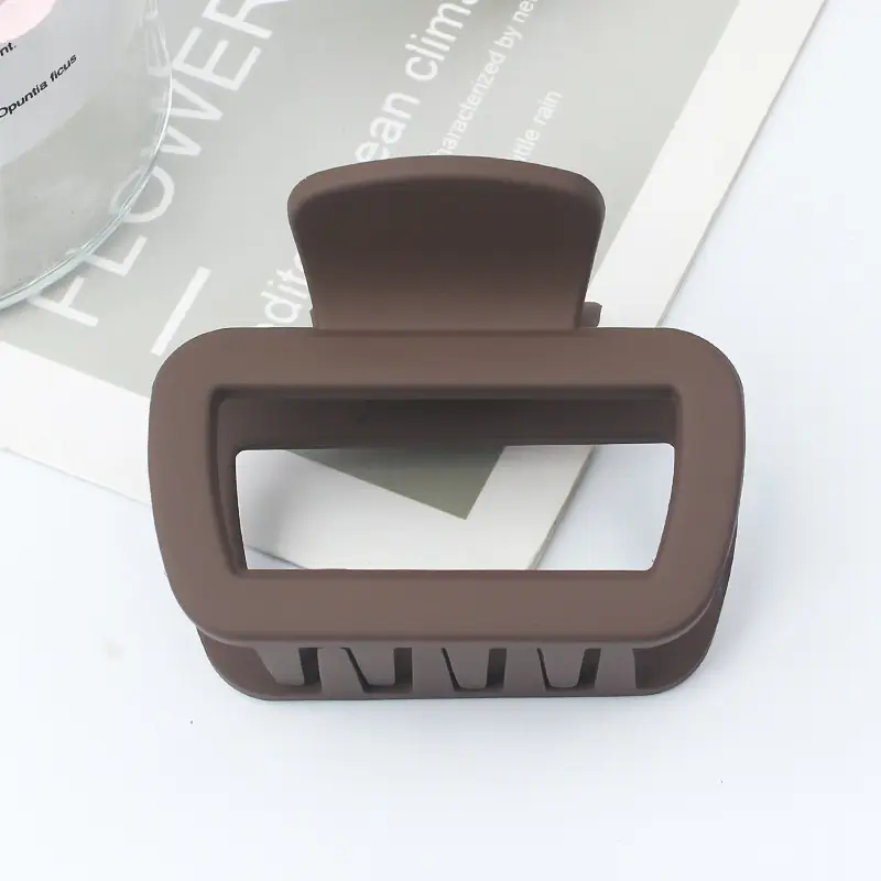 Geometric Hollow Hairpin for Women Pink Gold Brown 65mm