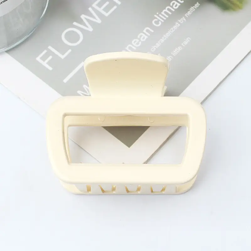 Geometric Hollow Hairpin for Women Pink Gold Brown 65mm
