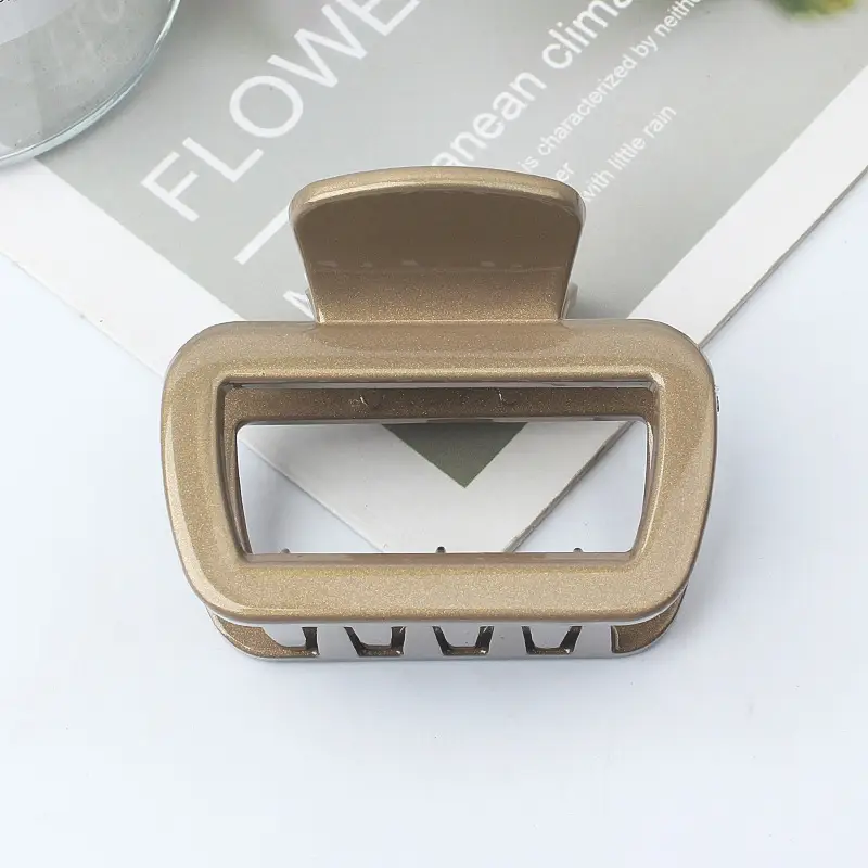 Geometric Hollow Hairpin for Women Pink Gold Brown 65mm