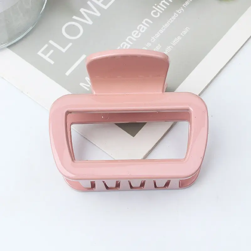 Geometric Hollow Hairpin for Women Pink Gold Brown 65mm