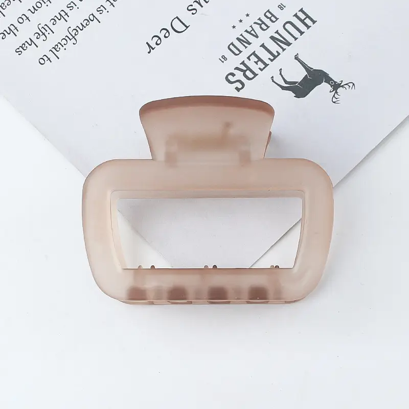 Geometric Hollow Hairpin for Women Pink Gold Brown 65mm