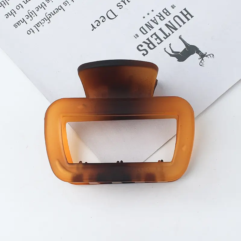 Geometric Hollow Hairpin for Women Pink Gold Brown 65mm