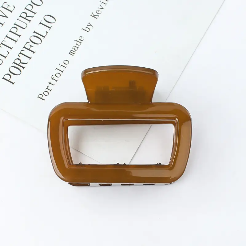 Geometric Hollow Hairpin for Women Pink Gold Brown 65mm