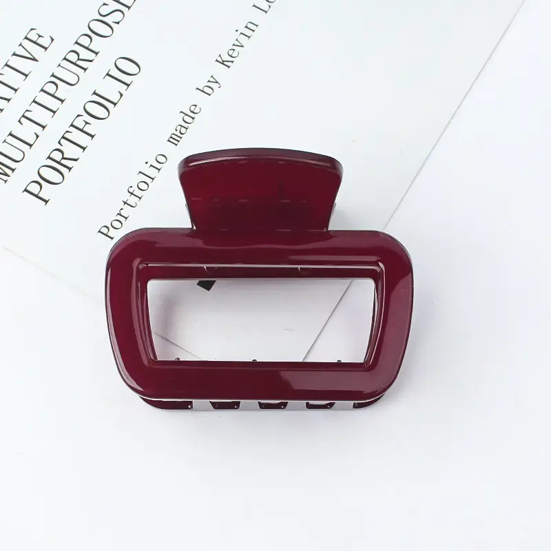 Geometric Hollow Hairpin for Women Pink Gold Brown 65mm