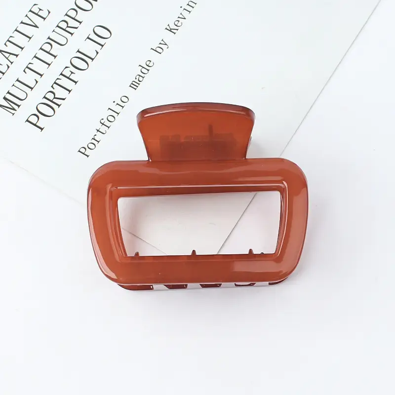 Geometric Hollow Hairpin for Women Pink Gold Brown 65mm