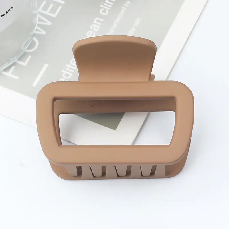 Geometric Hollow Hairpin for Women Pink Gold Brown 65mm