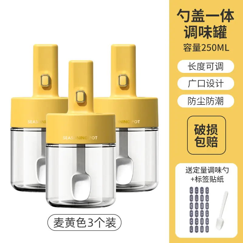 Telescopic Glass Salt Jar with Spoon & ABS Handle - Image 8