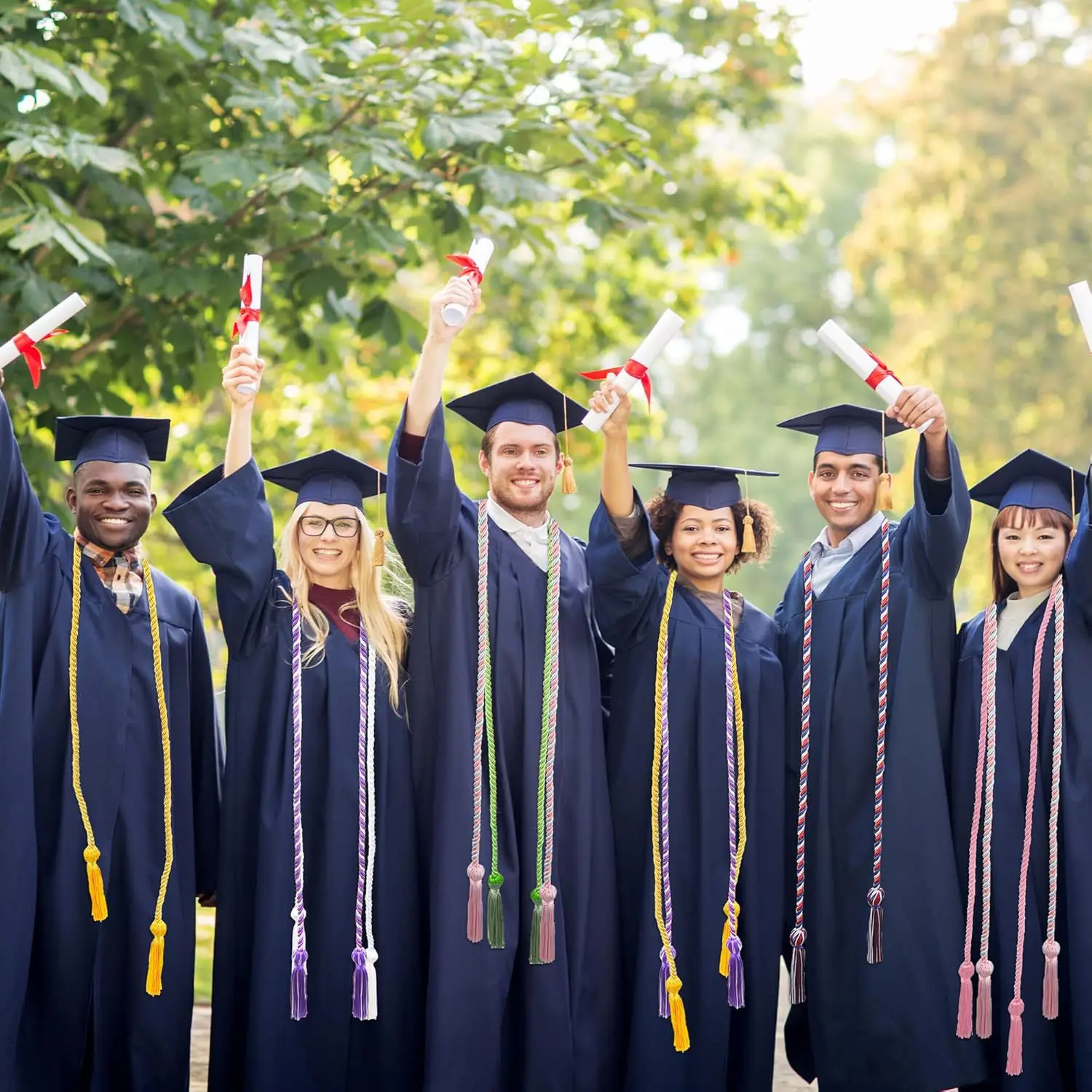 Black Bachelor's Uniform Graduation Suit with Tassel Honor Rope — feature 30