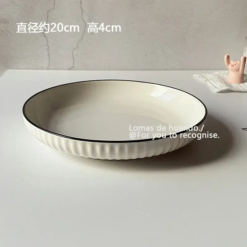Scandinavian White Bowl 1300ml Vertical Pattern - Image 3