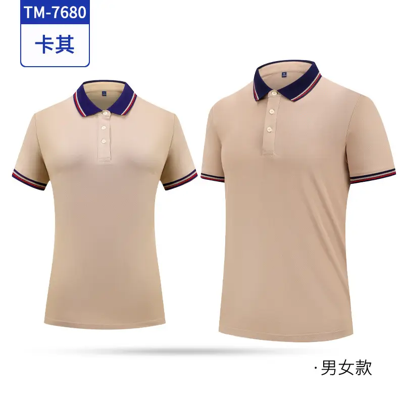 Men Women Navy Polo T-Shirt with Embroidered Design - Image 2