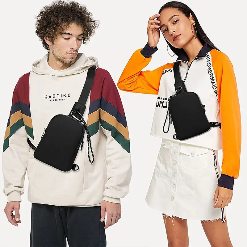 White Mini Crossbody Bag for Women Men Adjustable Strap