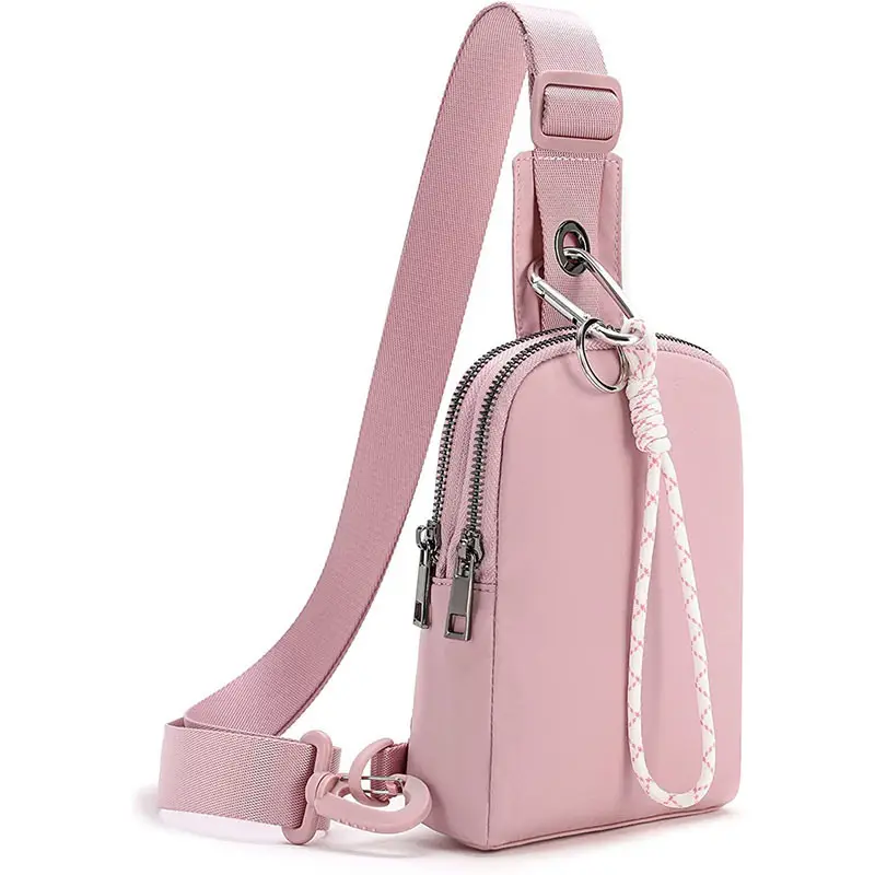 White Mini Crossbody Bag for Women Men Adjustable Strap