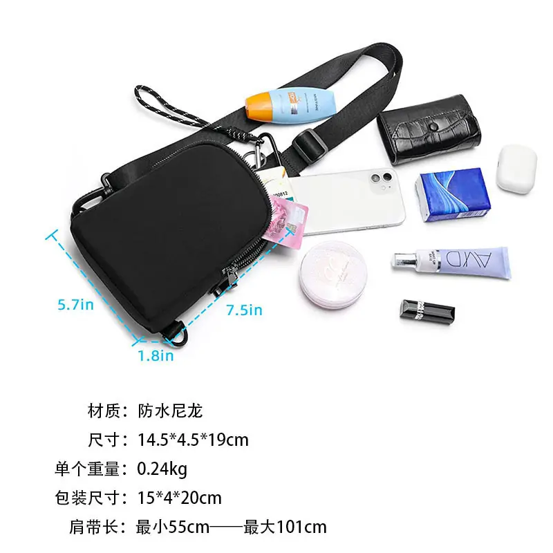 White Mini Crossbody Bag for Women Men Adjustable Strap — feature 7
