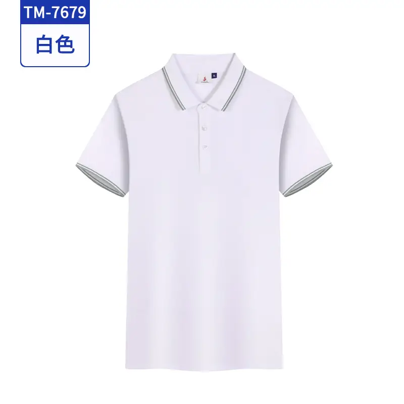 Men Light Blue Embroidered Polo T-Shirt - Image 8