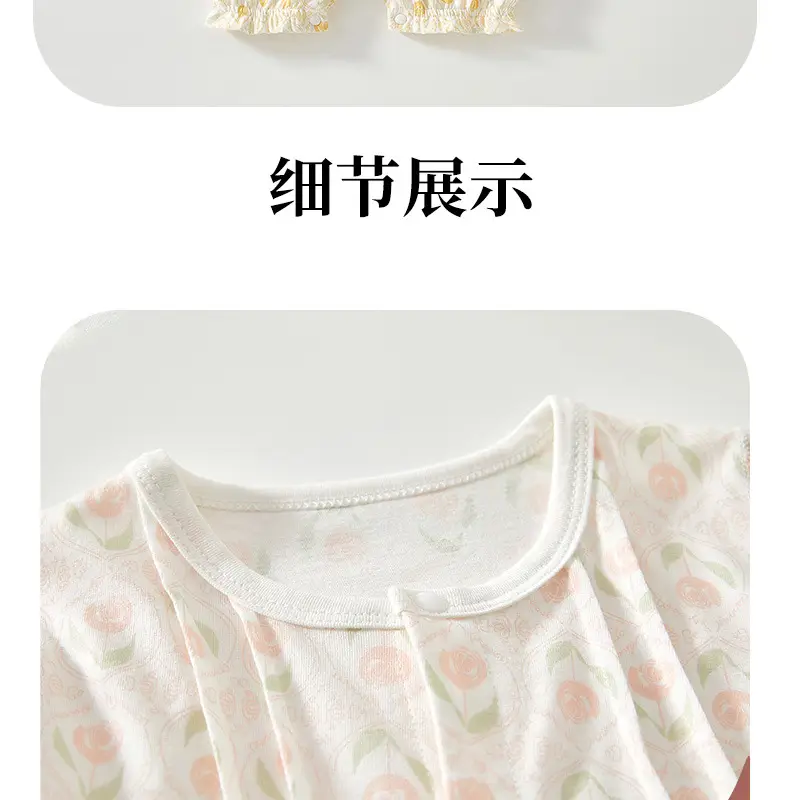 Baby Cotton Jumpsuit with Hair Band Summer Pajamas — feature 13
