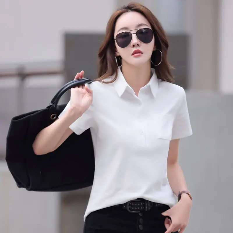 Green Cotton Polo T-Shirt Summer New Fashion - Image 4