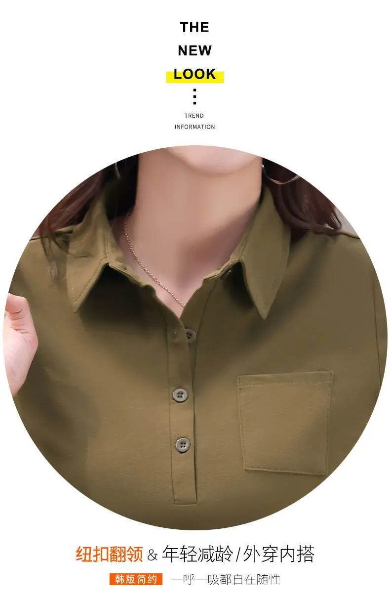 Green Cotton Polo T-Shirt Summer New Fashion — feature 2