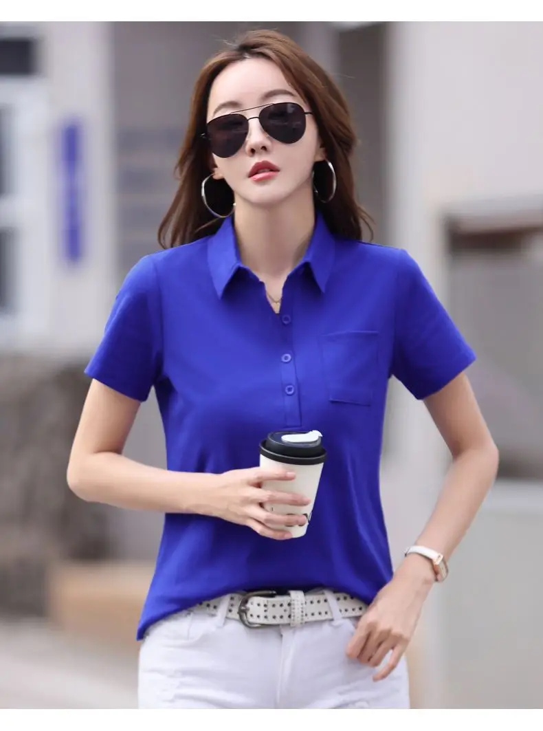 Green Cotton Polo T-Shirt Summer New Fashion — feature 22