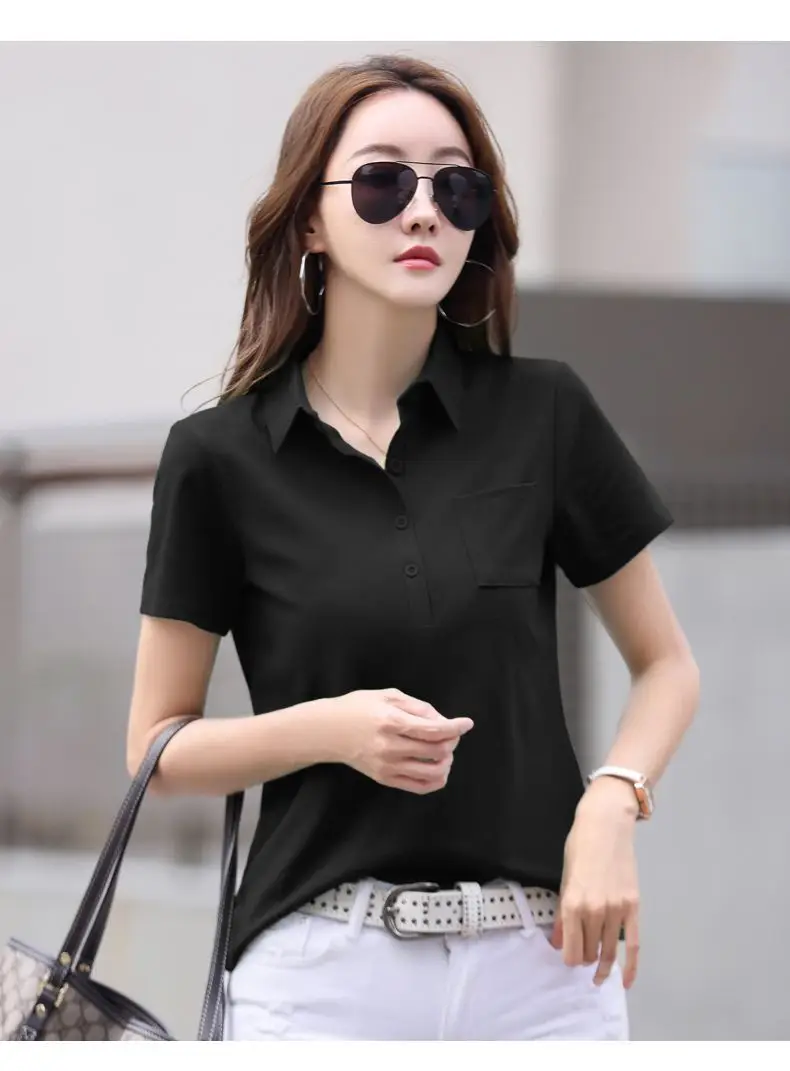 Green Cotton Polo T-Shirt Summer New Fashion — feature 23